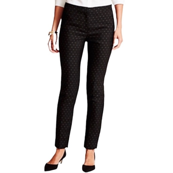 Talbots Pants - Talbots Gold Polka Dot Ankle Pant sz16 NWT